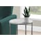Monarch Specialties Accent Table - 24"H / White Marble-Look / Silver Metal I 2205 - alternate 2